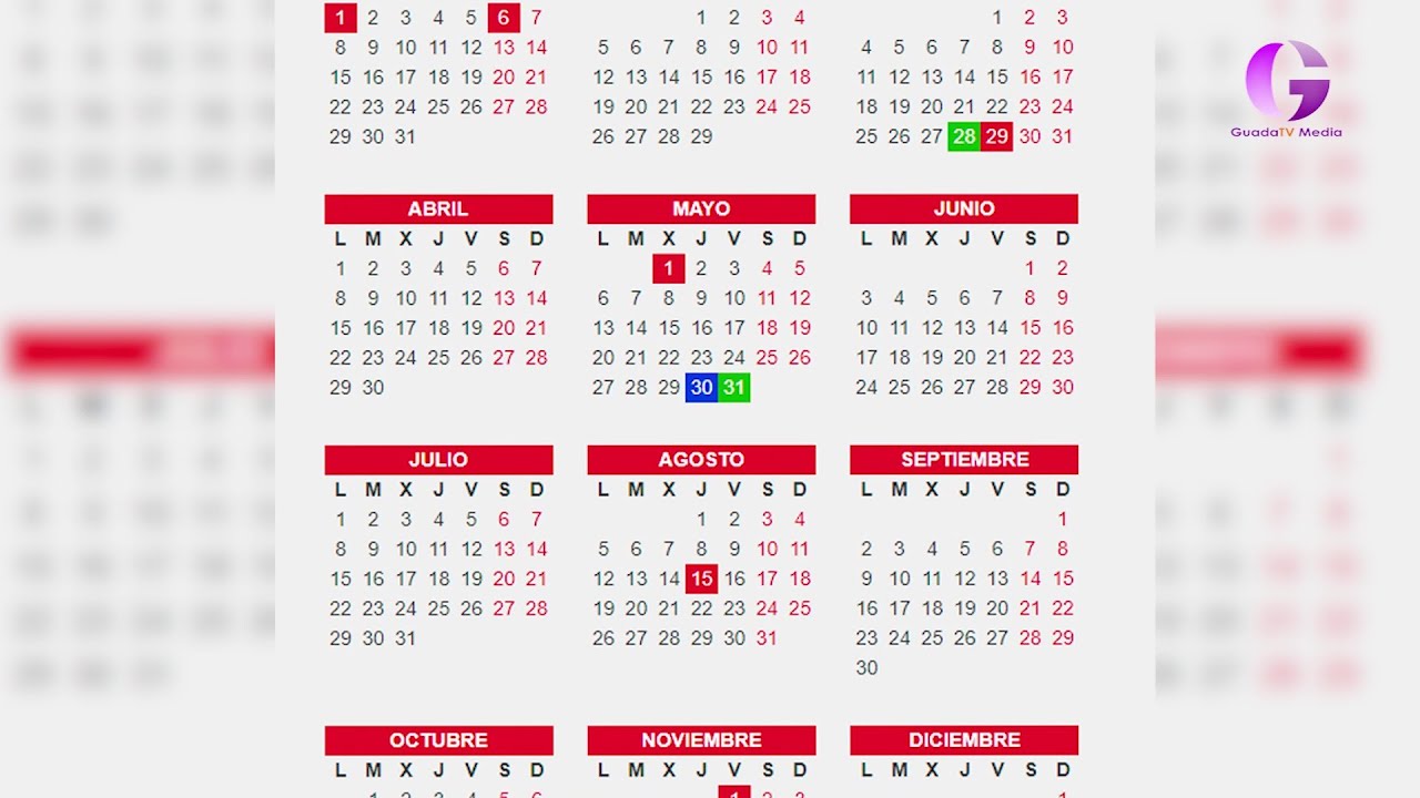 Un calendario laboral con varios "puentes"